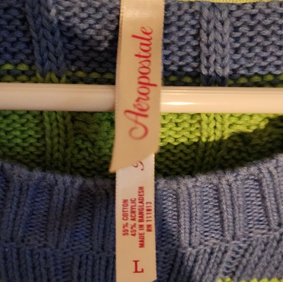 AEROPOSTALE CROPPED CABLE KNIT SWEATER Large - Picture 3 of 10